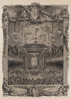 KG 13406
<br/>
Ballet bij de huwelijksceremonie voor Louis Dauphin van Frankrijk en Marie Thérèse van Spanje in de kapel te Versailles
<br/>
<em>Cochin de Jongere, Charles Nicolas de (1715 - 1790)</em>